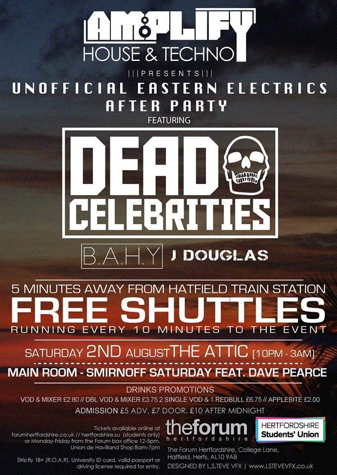 Amplify Unofficial Eastern Electrics After Party! Feat. Dead Celebrities - フライヤー表
