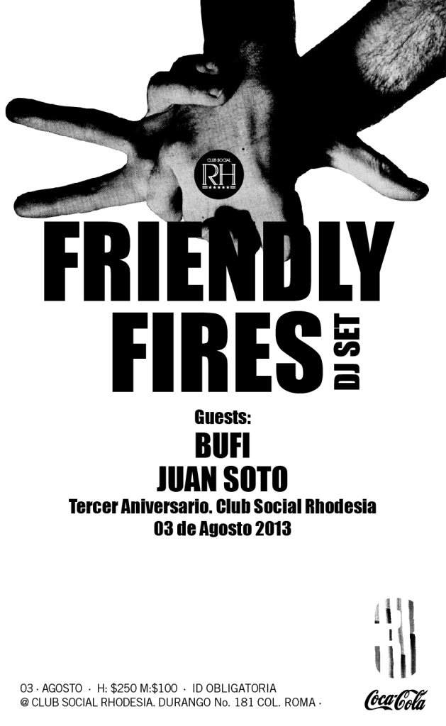 3er Aniversario Feat. Friendly Fires DJ Set - Página frontal