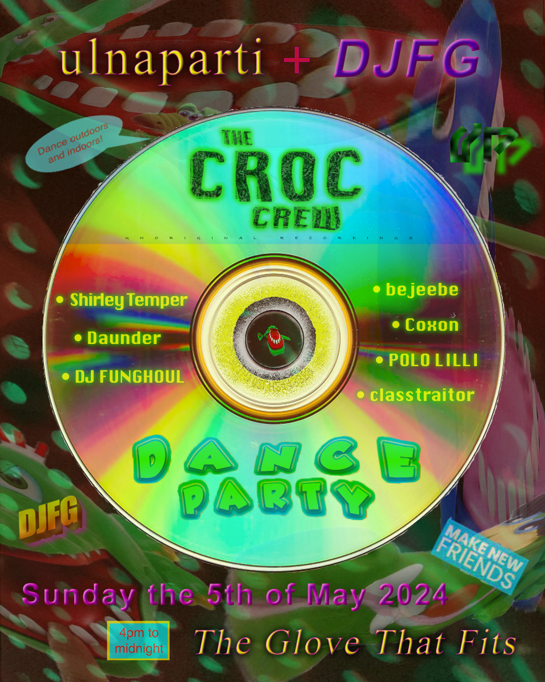 ulnaparti & DJFG: The Croc Crew Dance Party with Coxon, POLO LILLI & Shirley Temper - Página frontal