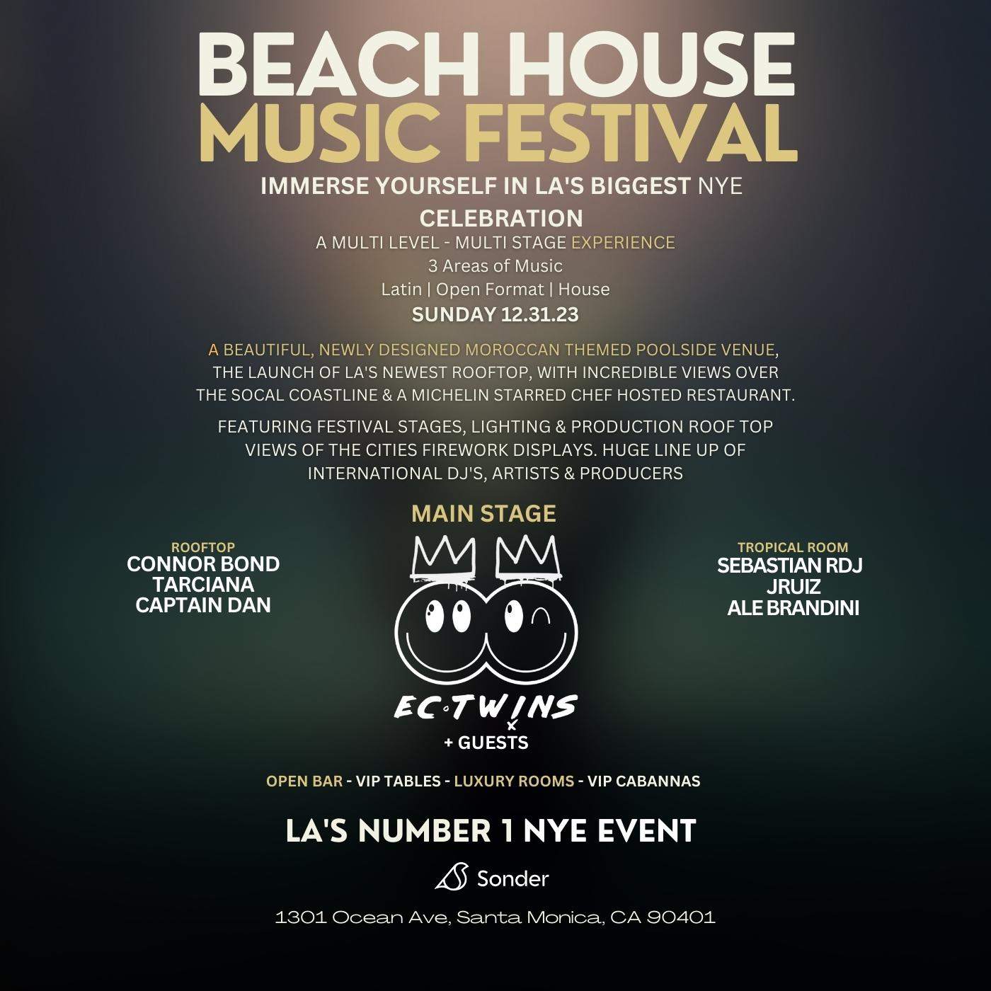 MASSIVE NYE: Beach House Music Festival feat. EC Twins - Página trasera
