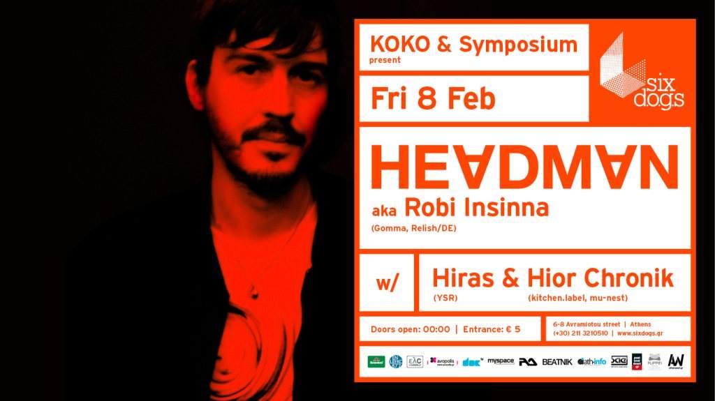 Koko Athens presents: Headman with Hiras & Hior Chronik - Página frontal