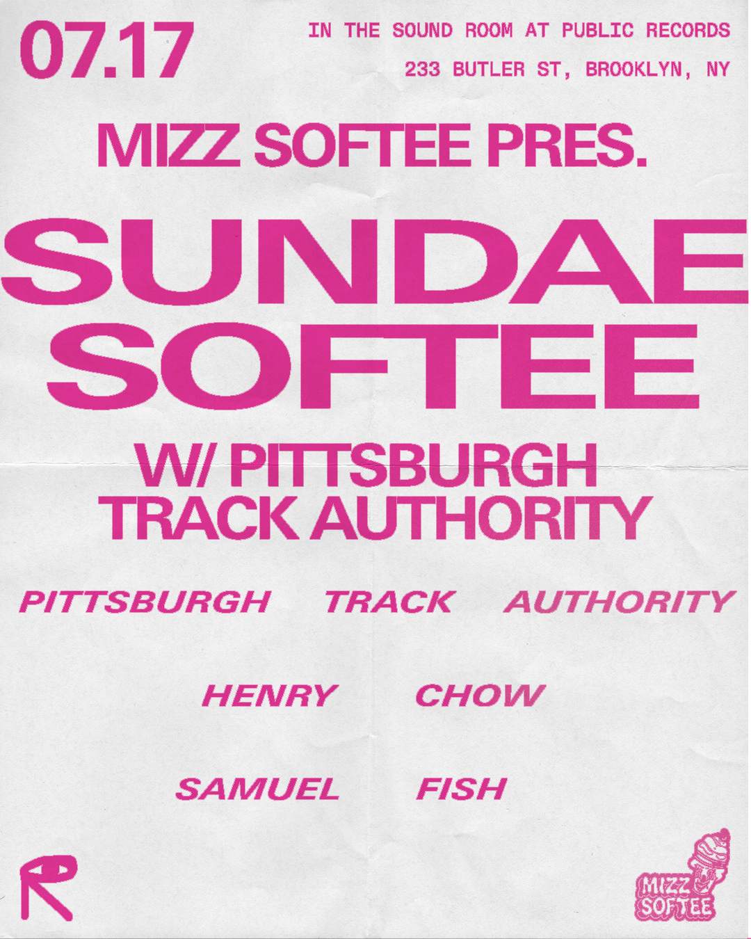 Mizz Softee with Pittsburgh Track Authority - フライヤー表