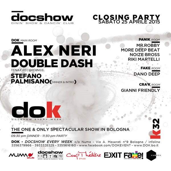 DOK Closing Party - con Alex Neri e i Doubke Dash Bologna - Página trasera
