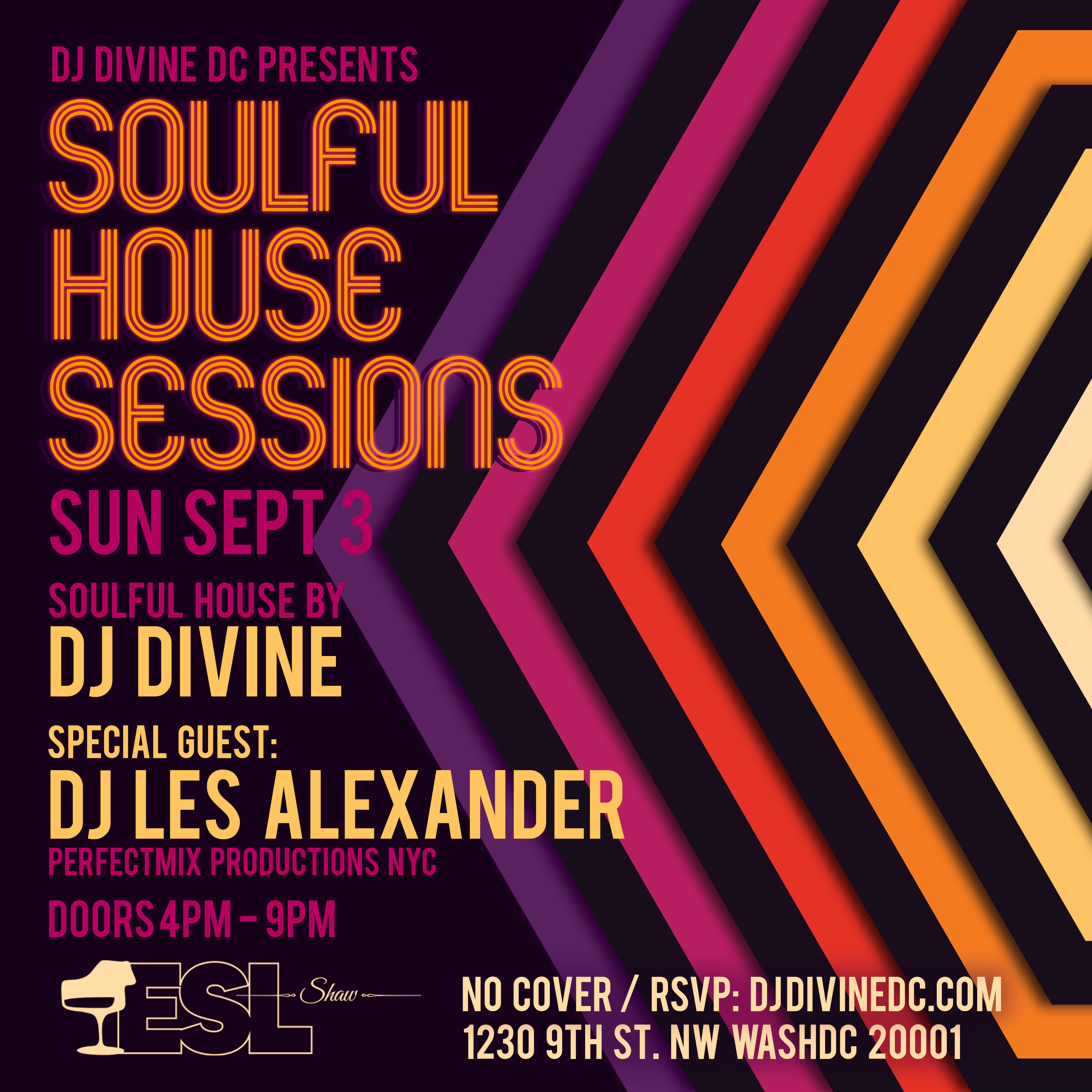 Soulful House Sessions at ESL Shaw DJ Divine + DJ Les Alexander Sun Sept 3rd - Página frontal