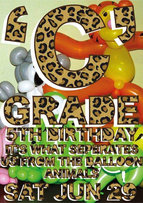 C Grade 5th Birthday: It's What Separates Us From the Balloon Animals - Página frontal