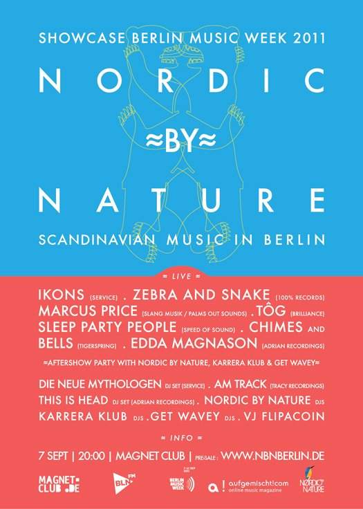 Nordic By Nature Showcase - Berlin Music Week 2011 - フライヤー表
