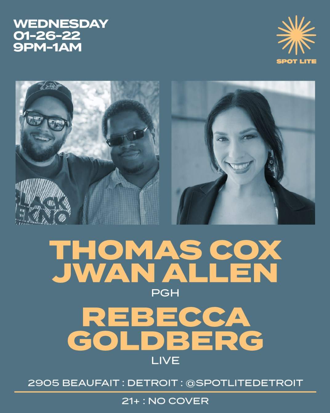 Thomas Cox, Jwan Allen + Rebecca Goldberg(Live) - フライヤー表