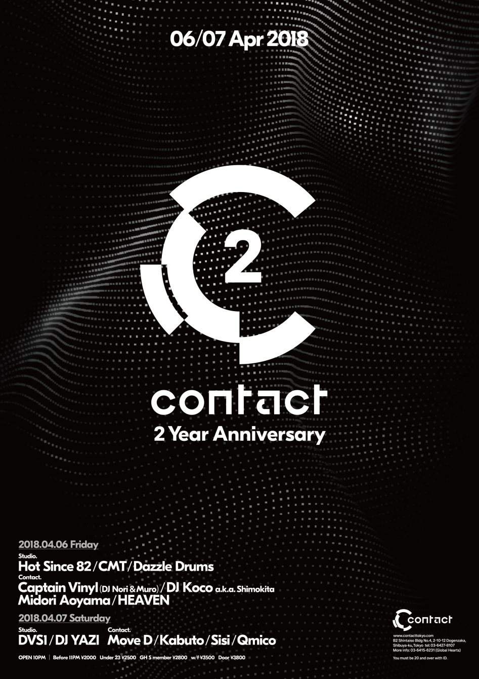 Contact 2 Year Anniversary -Part 1- Hot Since 82 'Knee Deep In Japan - Even Deeper - フライヤー裏