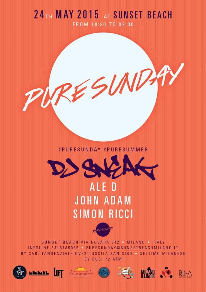 Dom 24/5 Pure Sunday with Dj Sneak, Ale D, John Adam & Simon Ricci - Página frontal