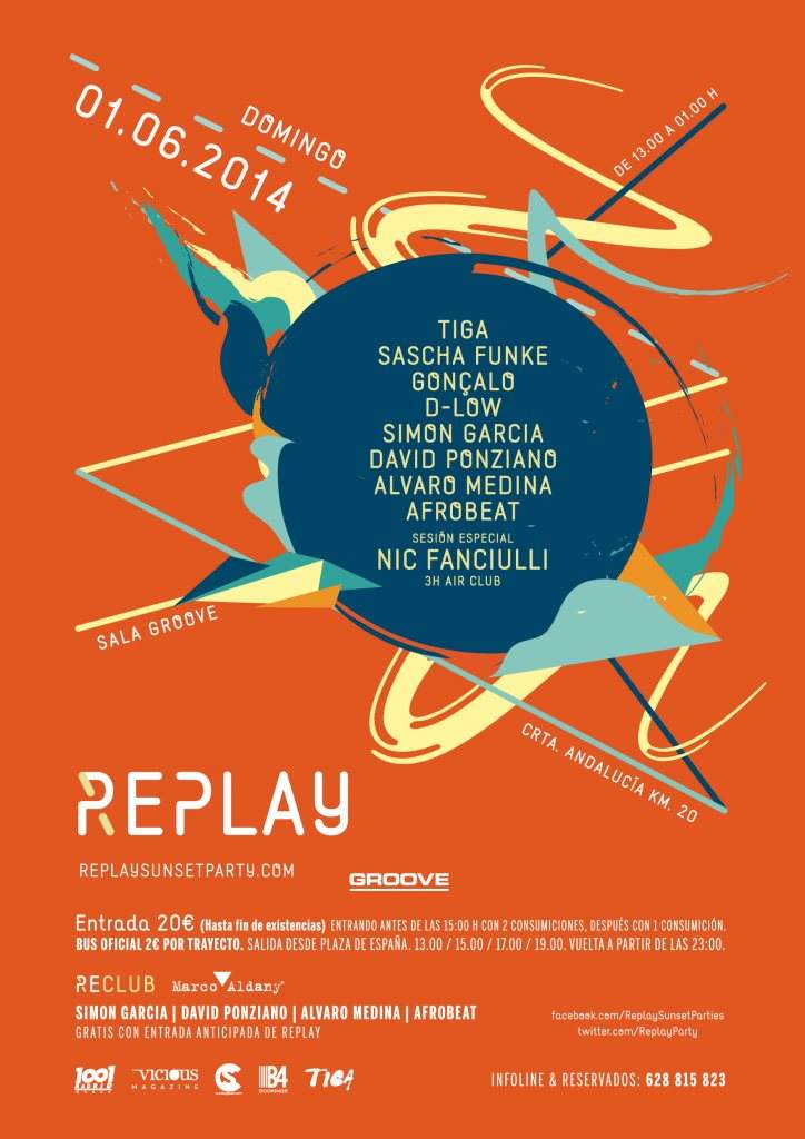 Replay Sunset Parties - フライヤー表