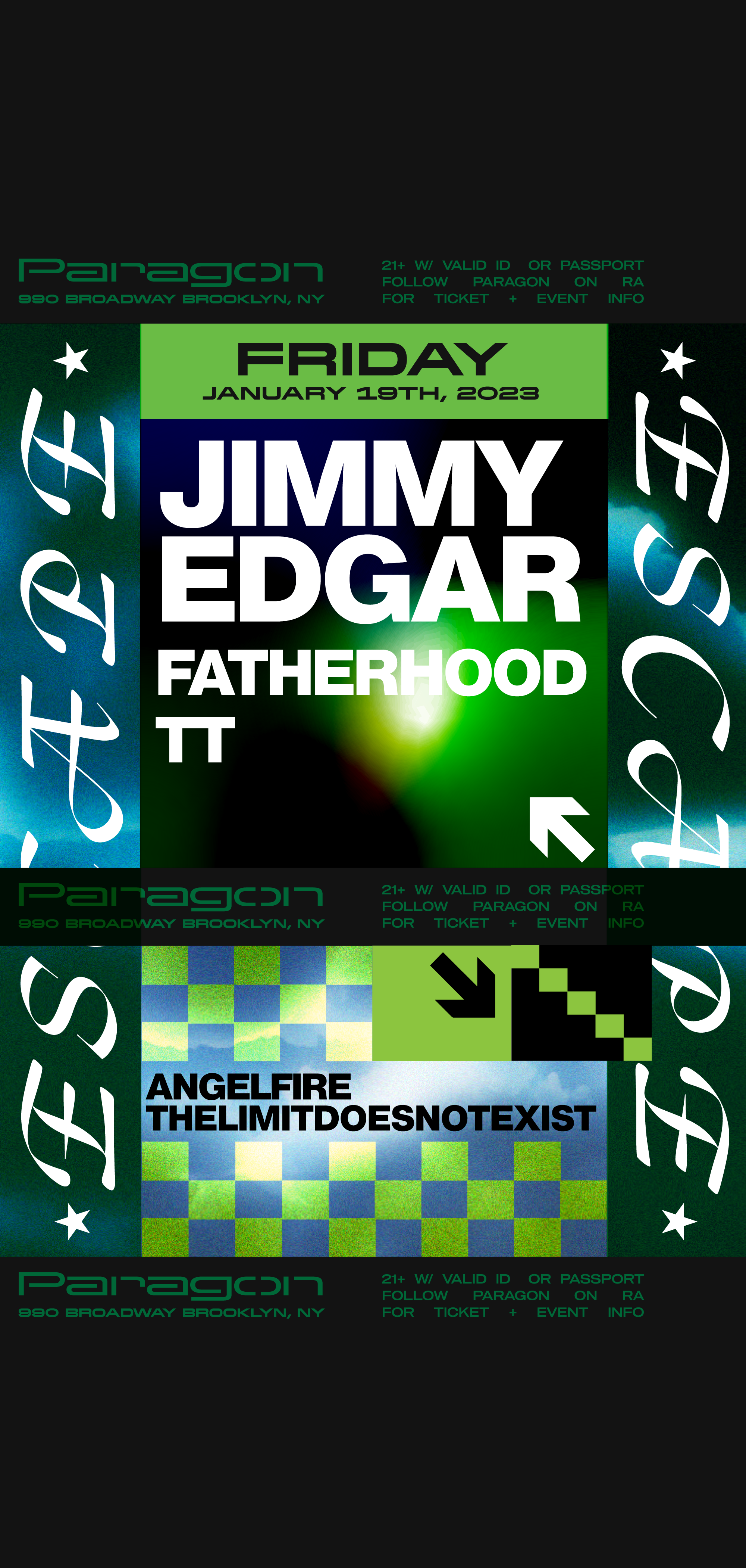 ESCAPE: Jimmy Edgar, Fatherhood, TT + angelfire, THELIMITDOESNOTEXIST - Página frontal