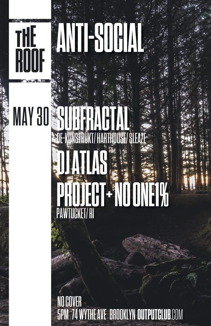 Anti-Social on The Roof - Subfractal/ DJ Atlas/ Project No One1% - Página trasera
