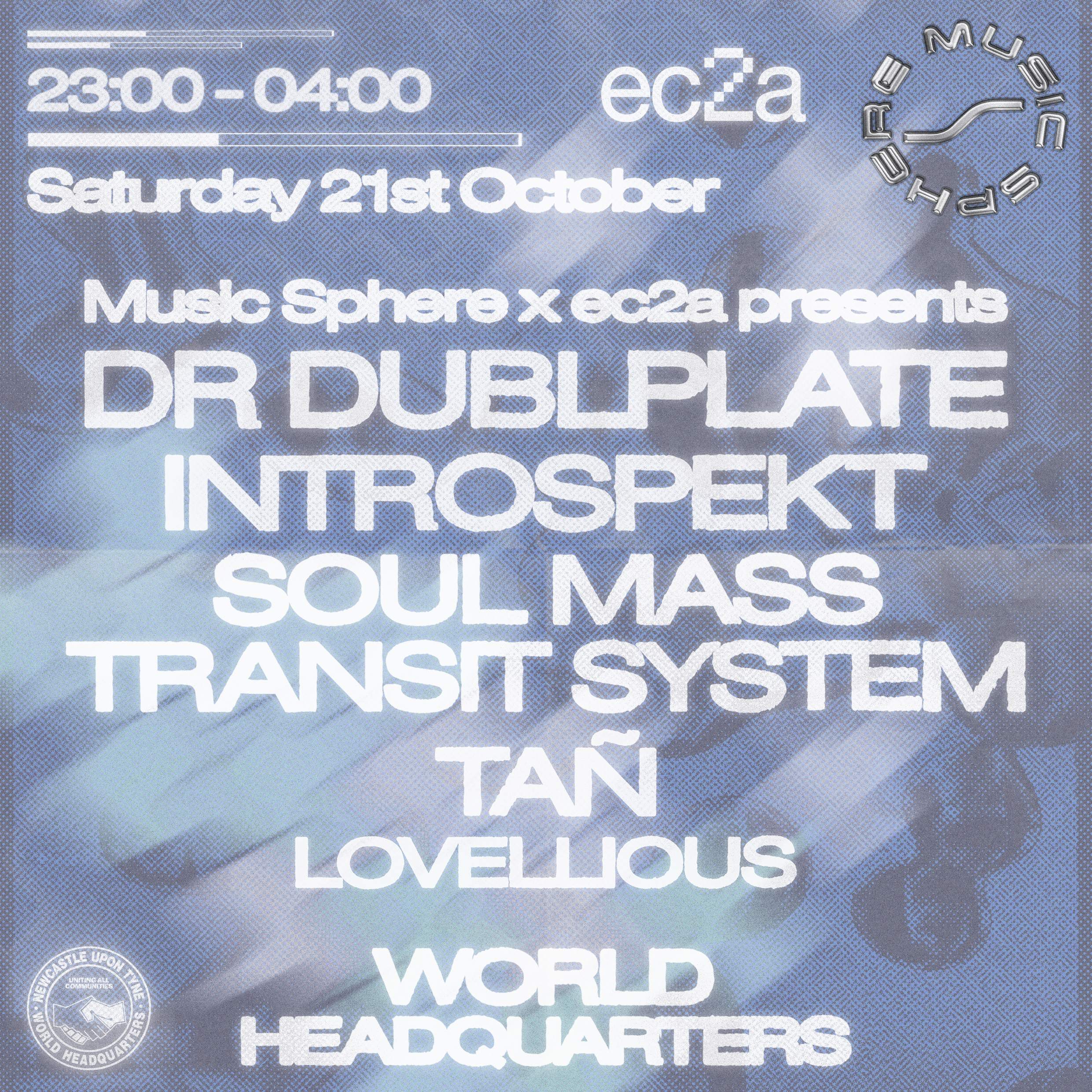 Music Sphere x ec2a: Dr Dubplate, Introspekt, Soul Mass Transit System, Tañ - Página frontal