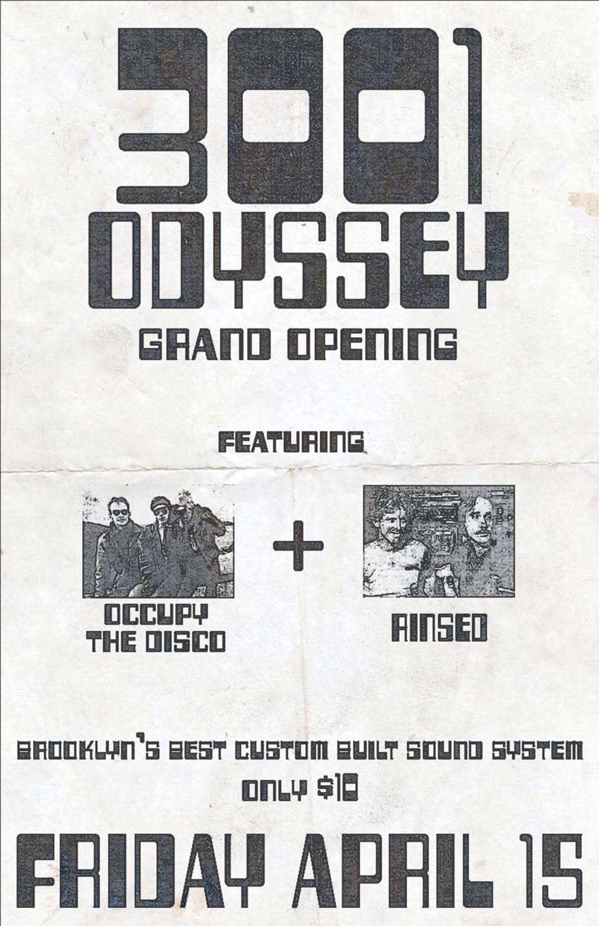 3001: Odyssey Opening Party: Rinsed x Occupy The Disco - Página frontal