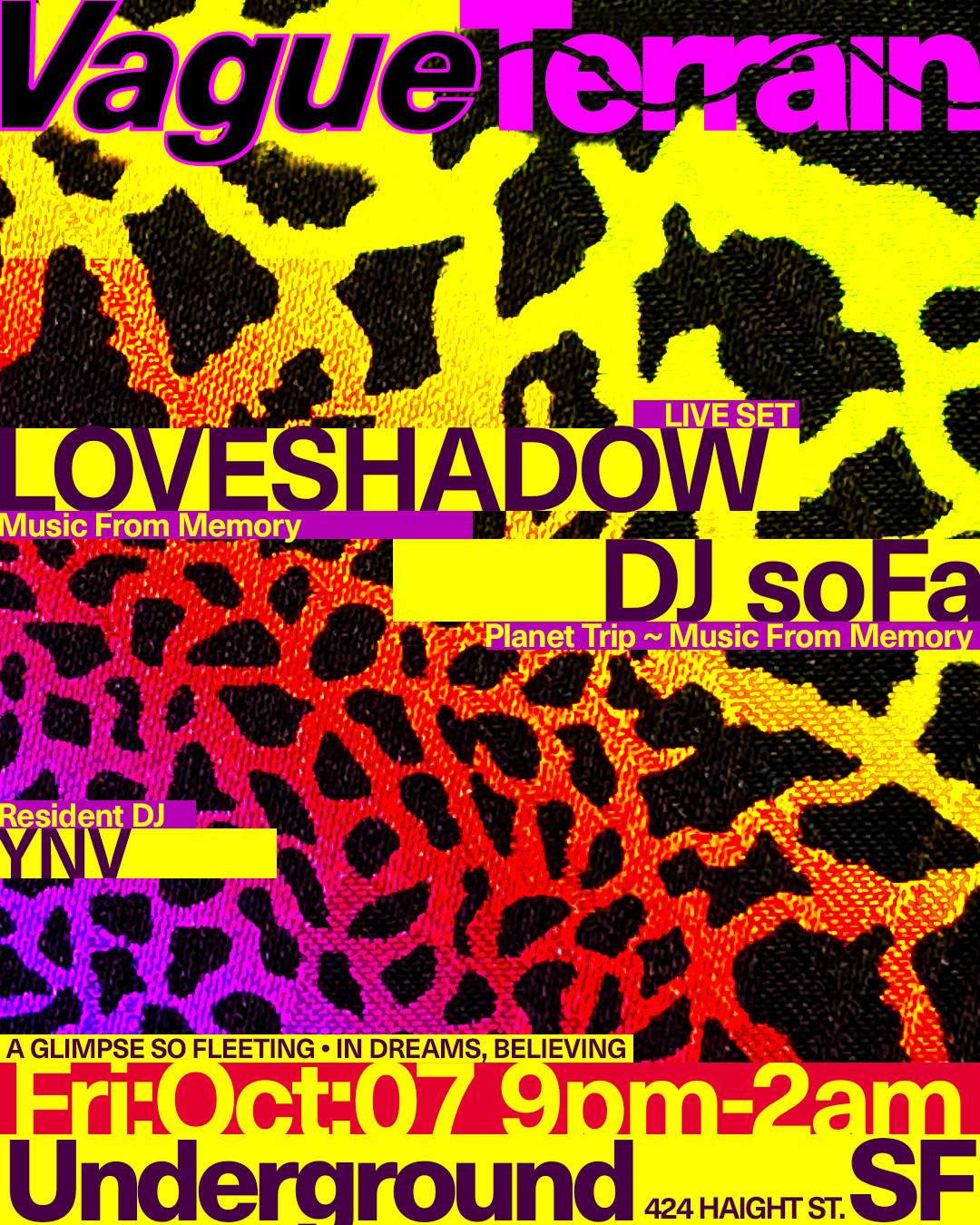 Vague Terrain with LOVESHADOW, DJ soFa - フライヤー表