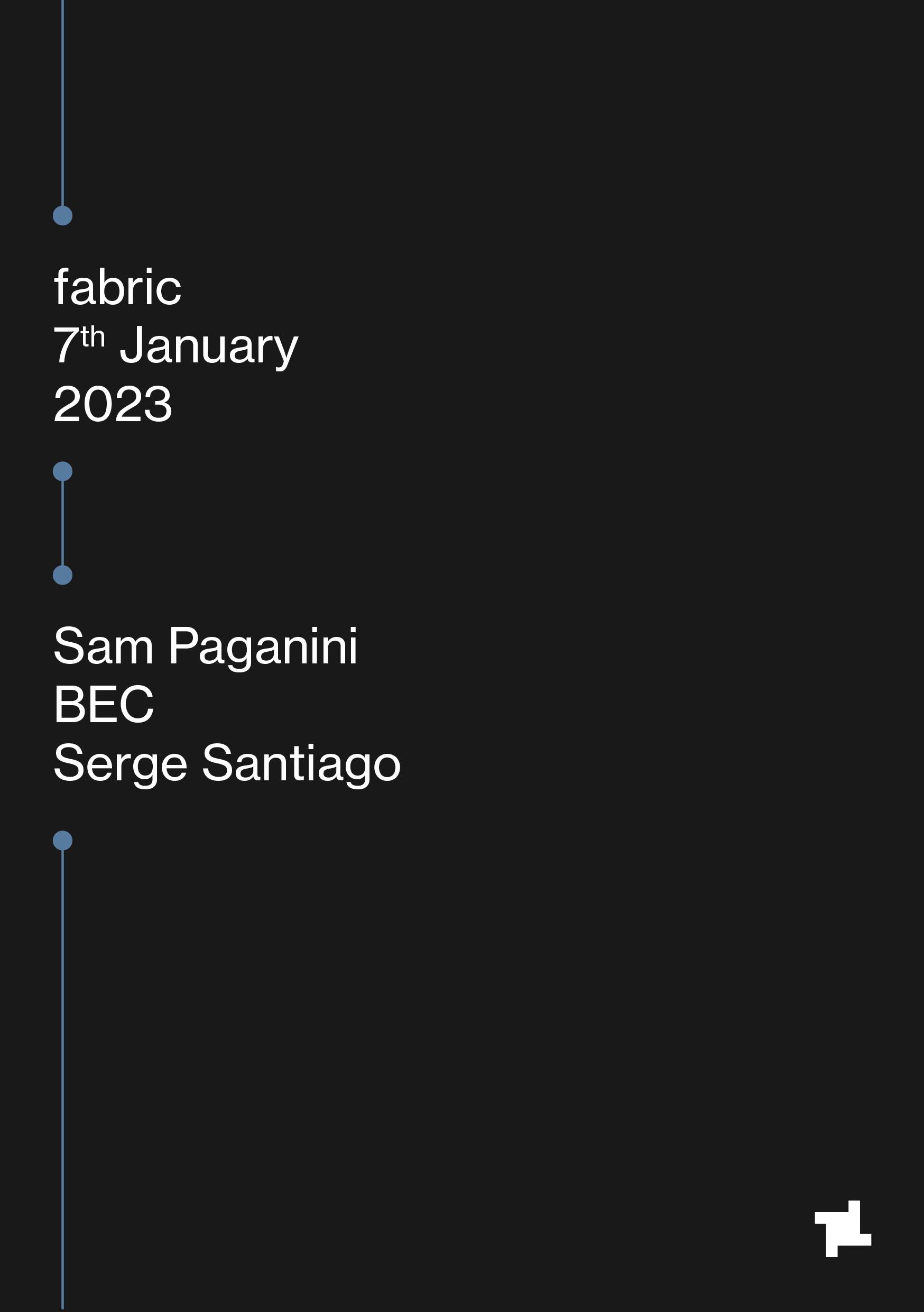 fabric: Sam Paganini, BEC, Serge Santiágo - フライヤー表