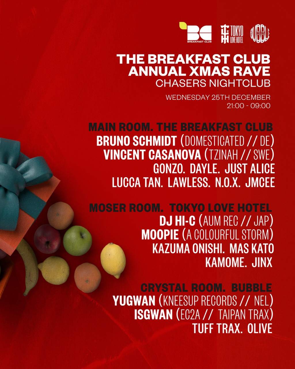 The Breakfast Club Annual Xmas Rave '24 at Chasers Nightclub, Melbourne