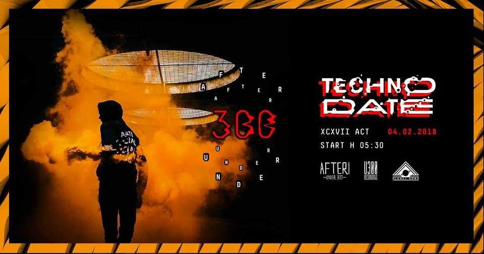 After! Under300 Sunday Techno Date - フライヤー表