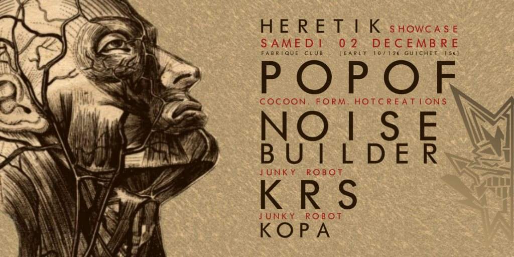 Heretik Showcase: Popof VS Noisebuilder, KRS, Kopa - Página frontal