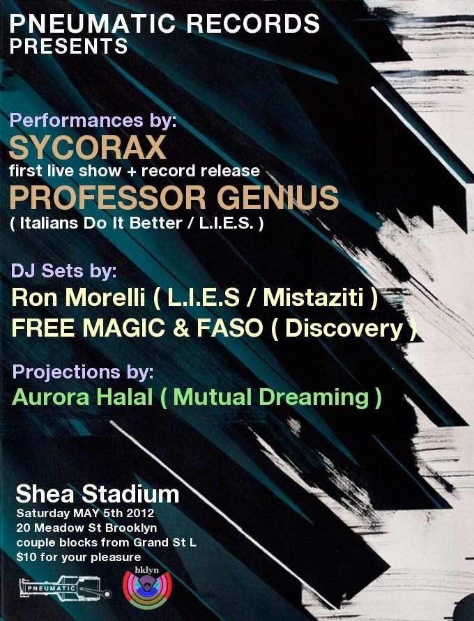 Pneumatic Records presents: Sycorax Live PA with Ron Morelli & More - Página frontal