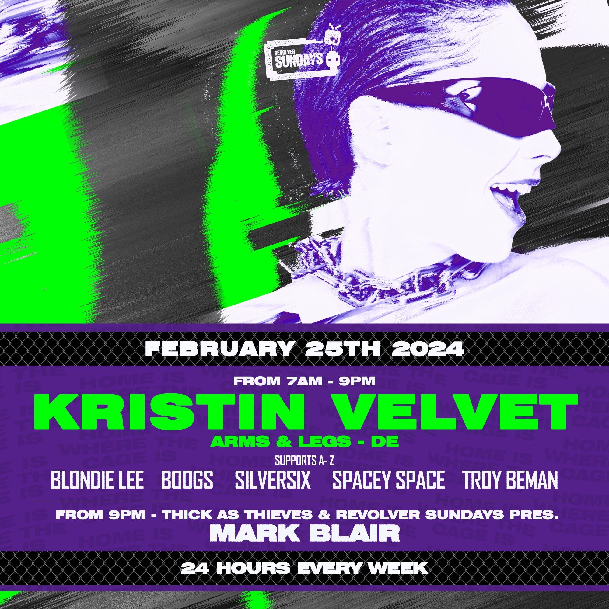 Kristin Velvet (DE) — Revolver Sundays - フライヤー表