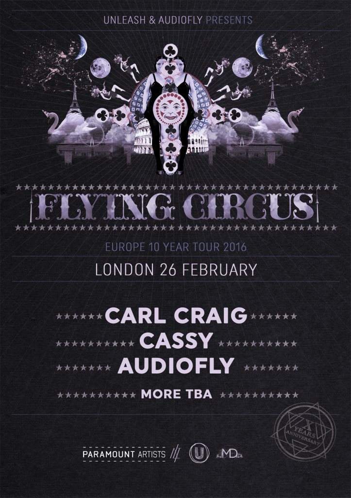 Unleash x Flying Circus: Carl Craig, Cassy, Audiofly - Página frontal