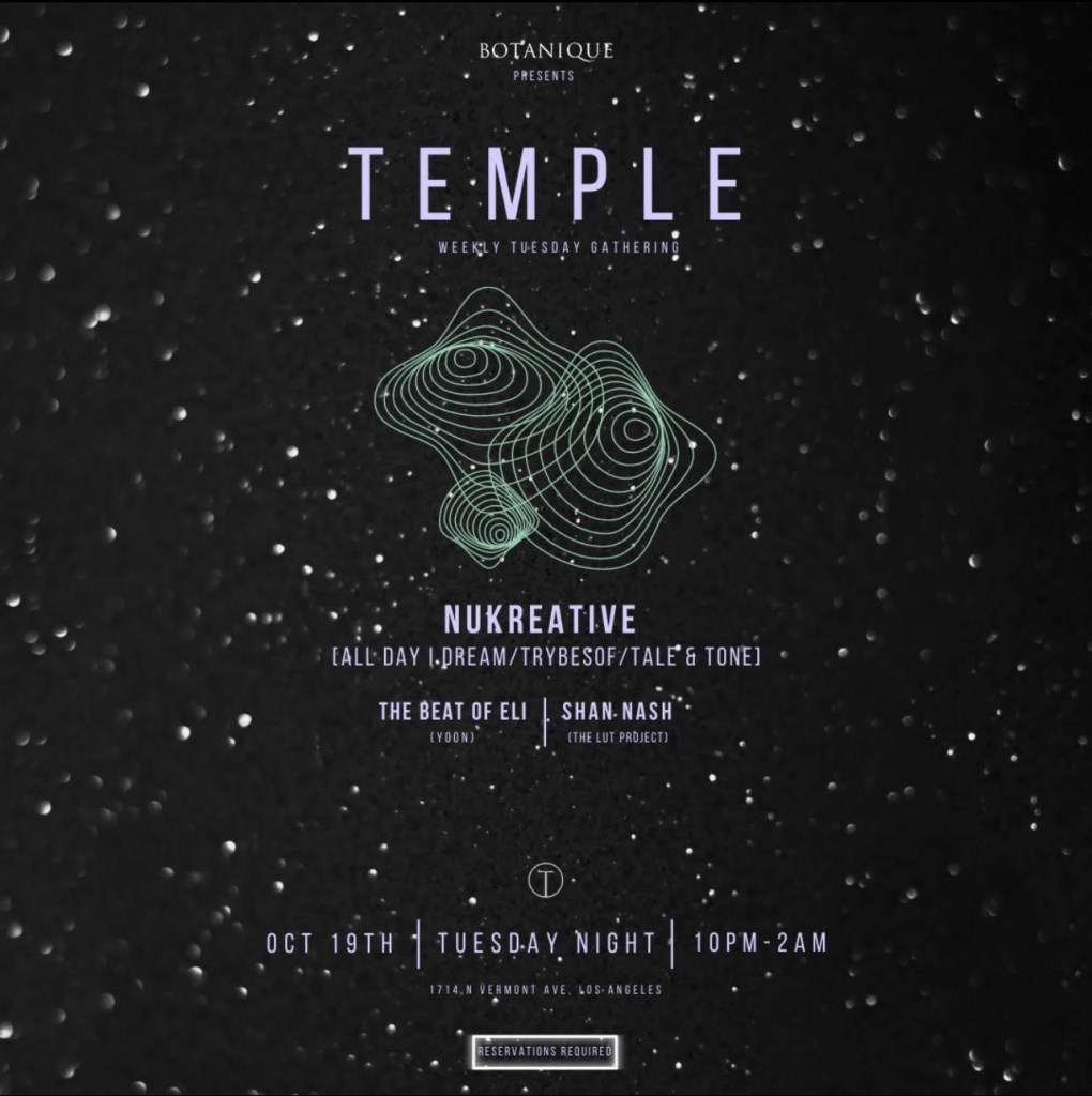 Temple Tuesdays in Collaboration with Botanique - フライヤー表