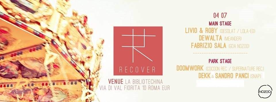 Goa Nozoo & Recover Pres: Livio & Roby, Dewalta, Fabrizio Sala, Doomwork, Dekk, Sandro Panci - Página frontal