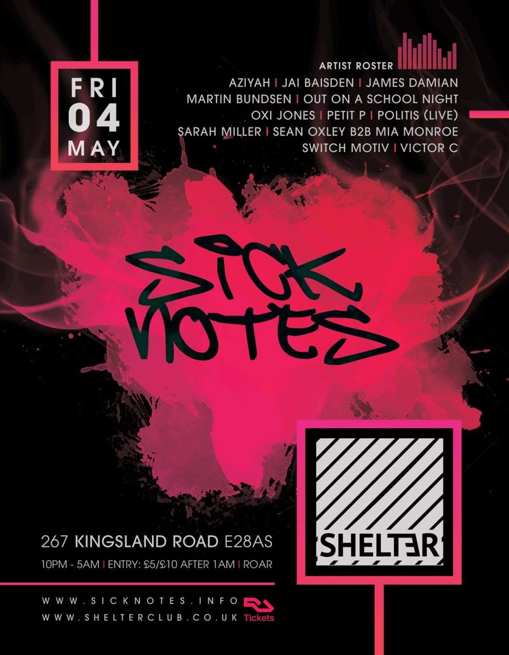 Sick Notes [UK Debut Event] - House & Techno - フライヤー裏