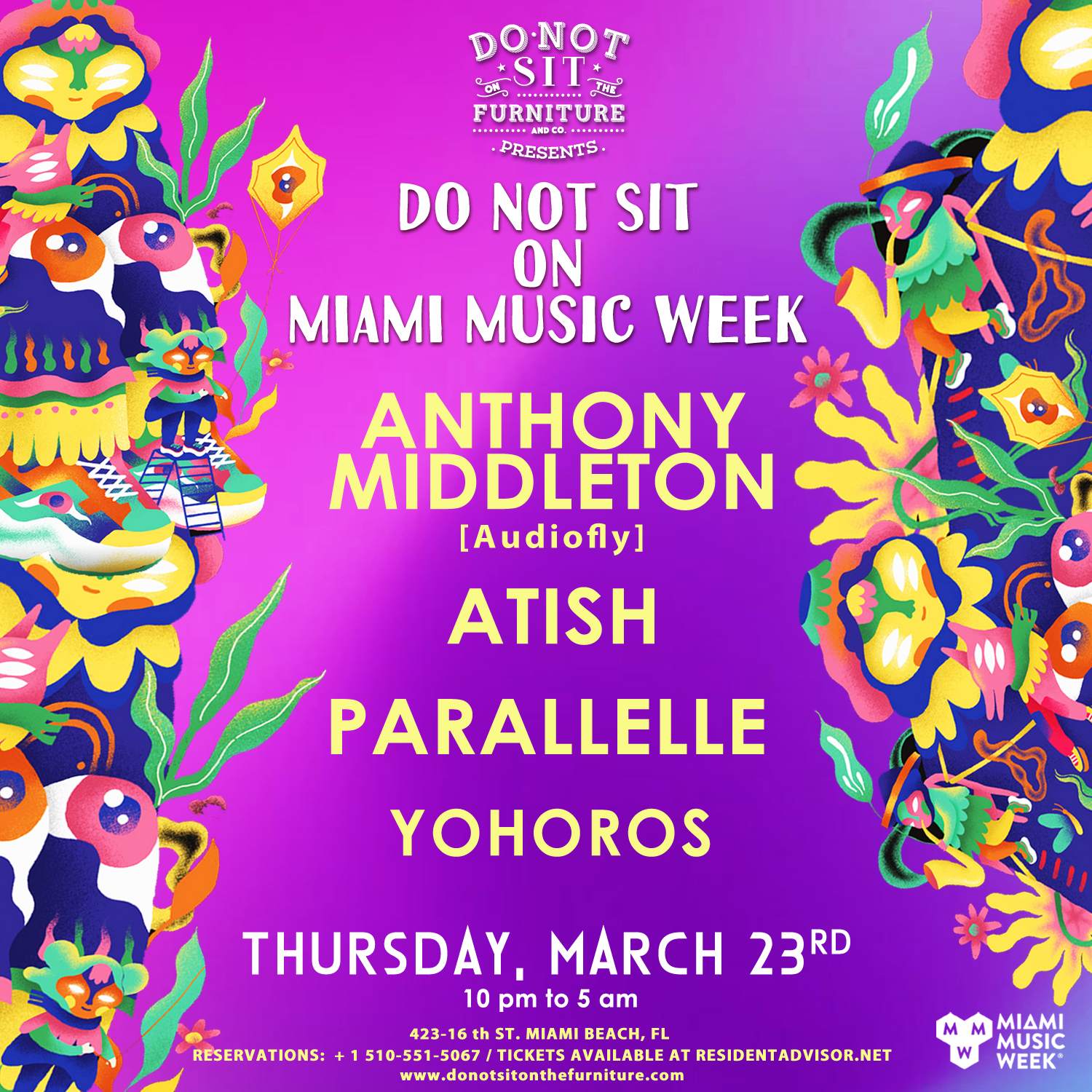 Anthony Middleton [Audiofly] , Atish, Parallelle and Yohoros [Do Not Sit On Miami Music Week] - Página frontal