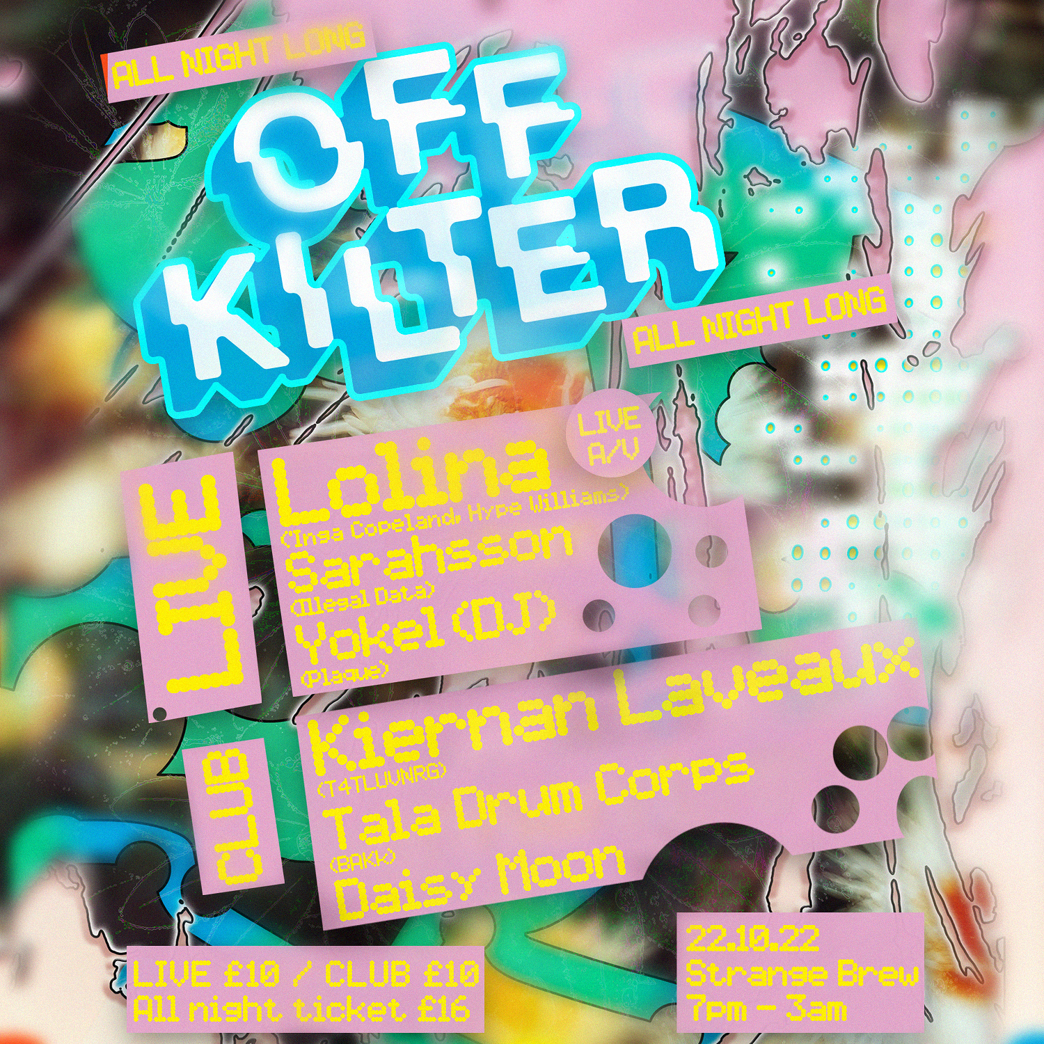 Off-Kilter with Lolina, Kiernan Laveaux, Tala Drum Corps, Sarahsson, Yokel & Daisy Moon - Página frontal