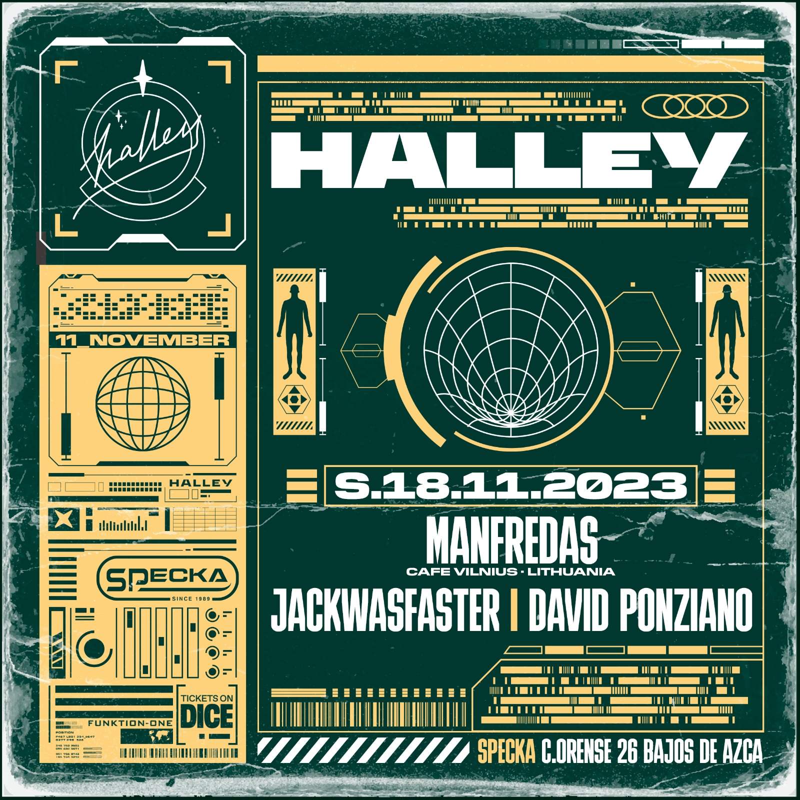 Manfredas + JackWasFaster + David Ponziano | Halley - フライヤー表