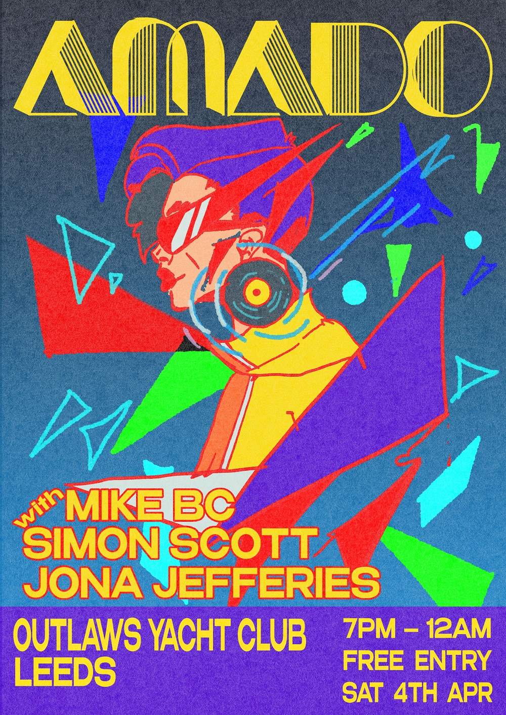 Amado - Simon Scott, Mike BC & Jona Jeffries at Outlaws Yacht Club, Leeds