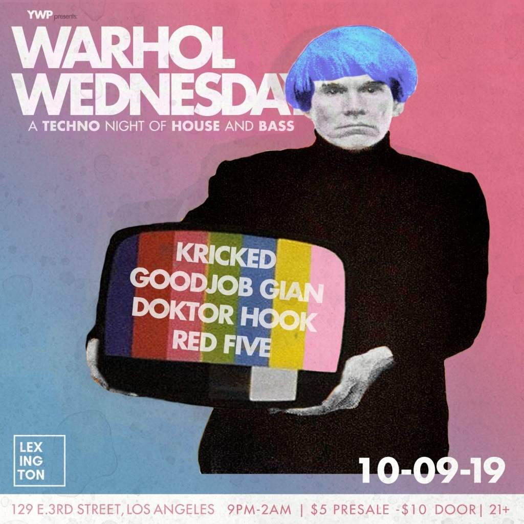 Warhol Wednesdays: kricked, Goodjob Gian, Doktor Hook, Red Five - Página trasera