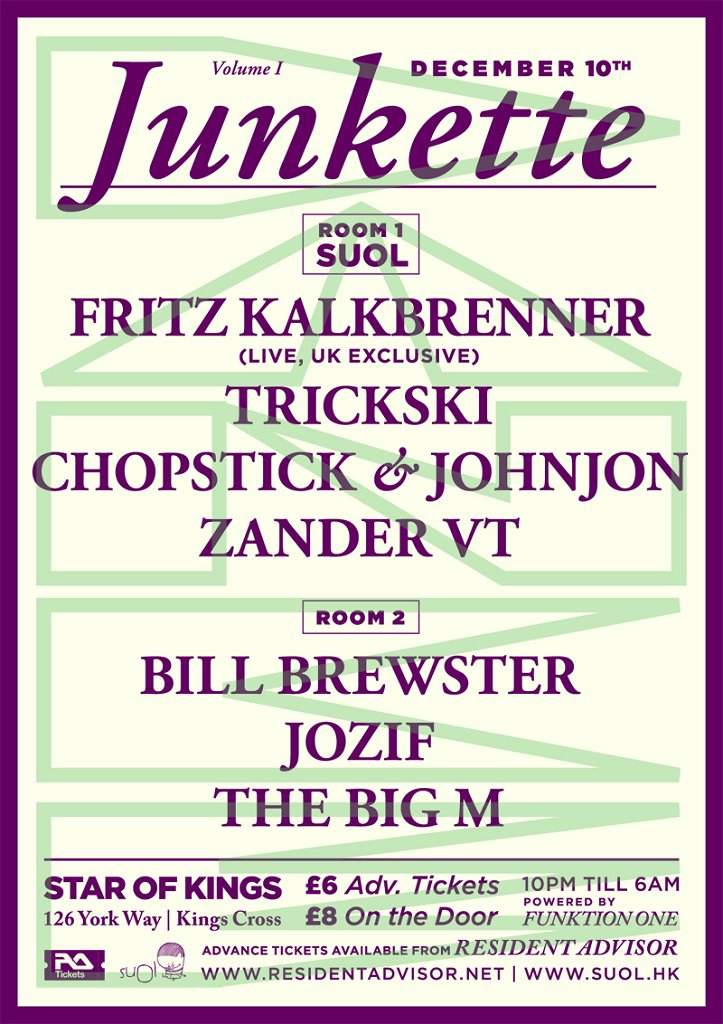 Junkette presents Suol: Fritz Kalkbrenner, Trickski, Chopstick - Página frontal