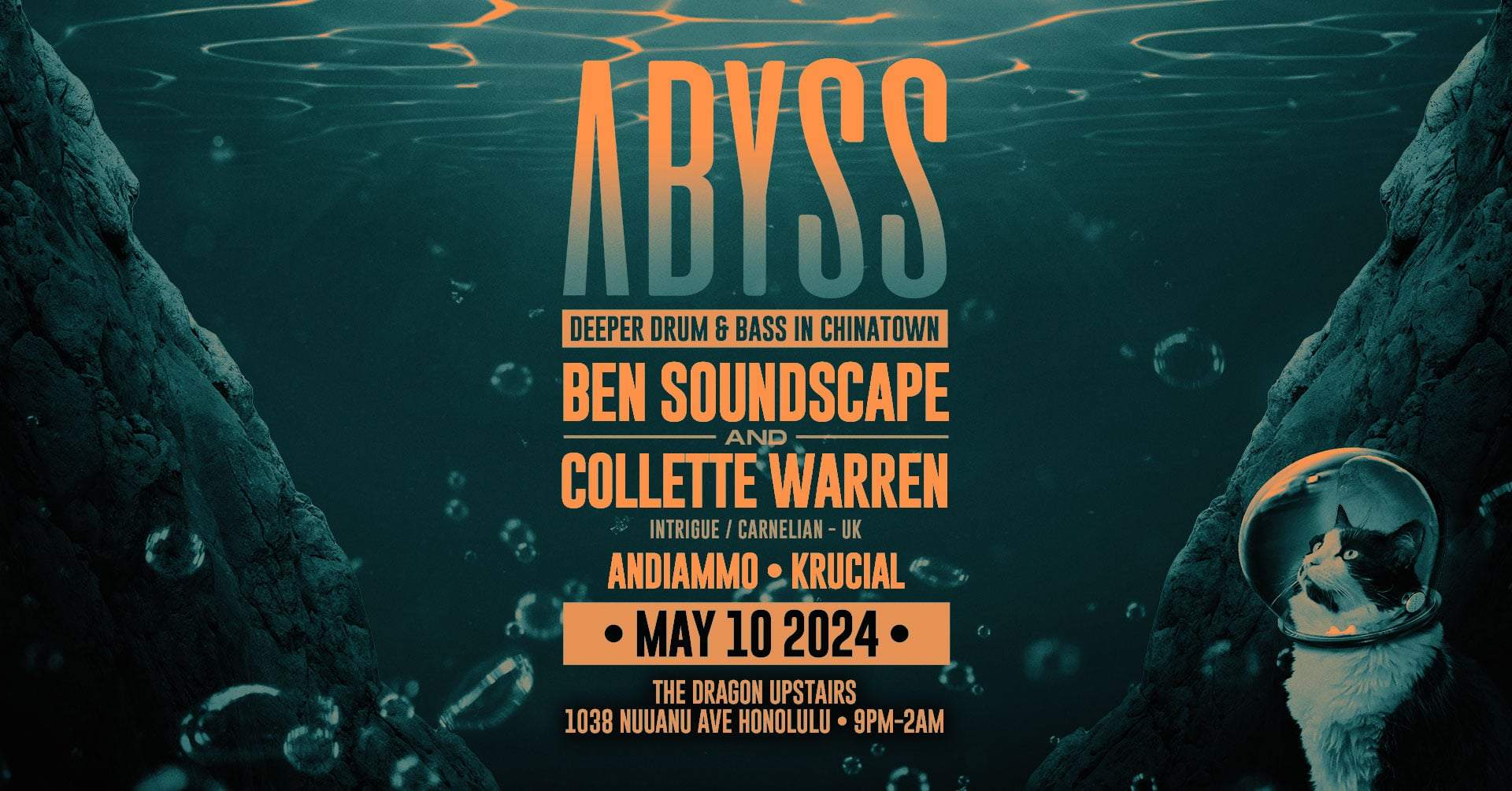 Abyss DNB - Ben Soundscape and Collette Warren - フライヤー裏