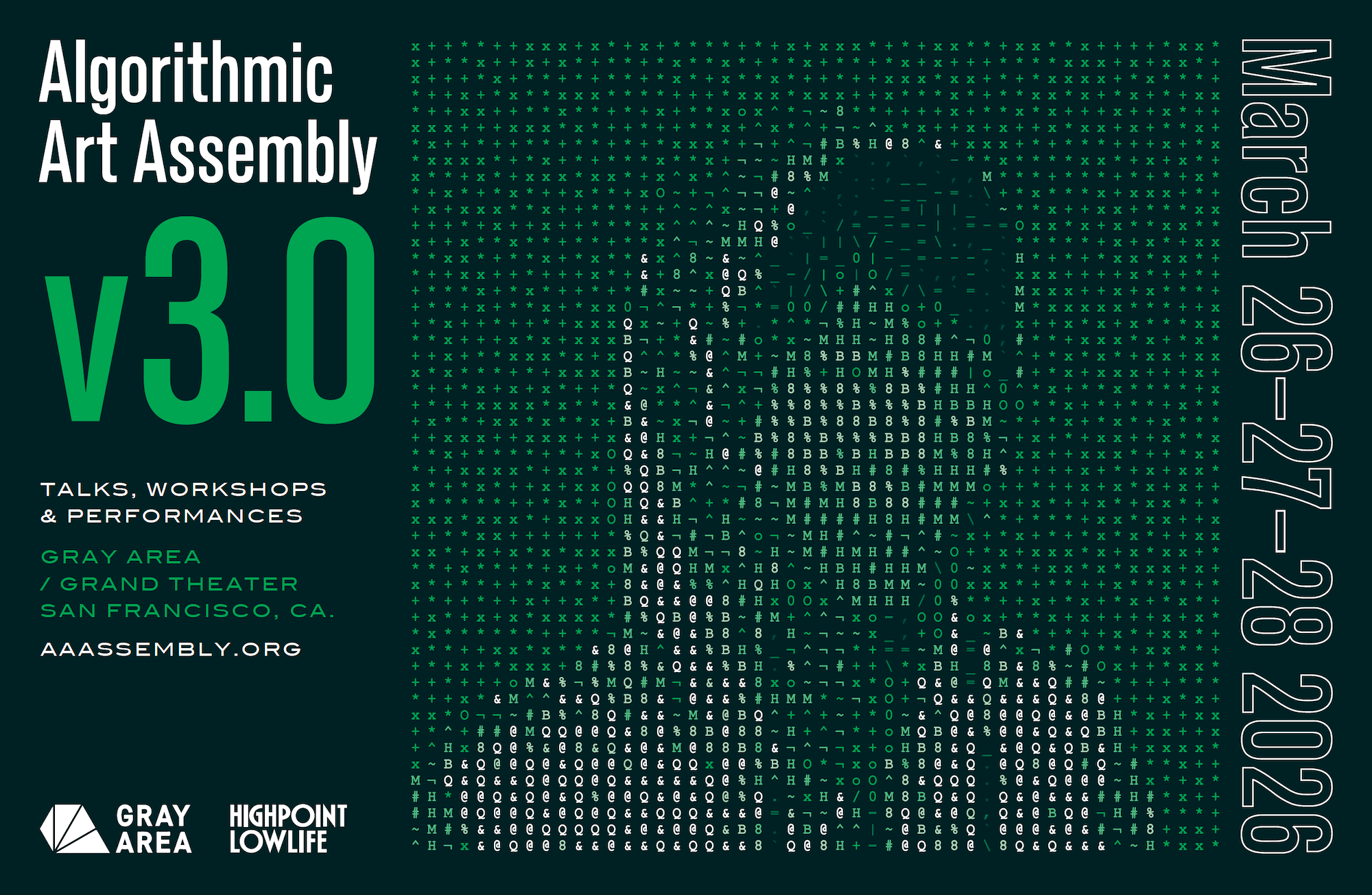 Algorithmic Art Assembly v3.0 at Gray Area, San Francisco/Oakland