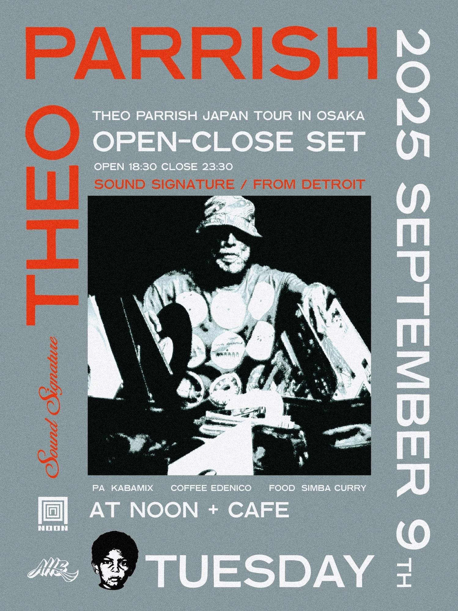 Theo Parrish open - close set at Noon + Cafe, Osaka