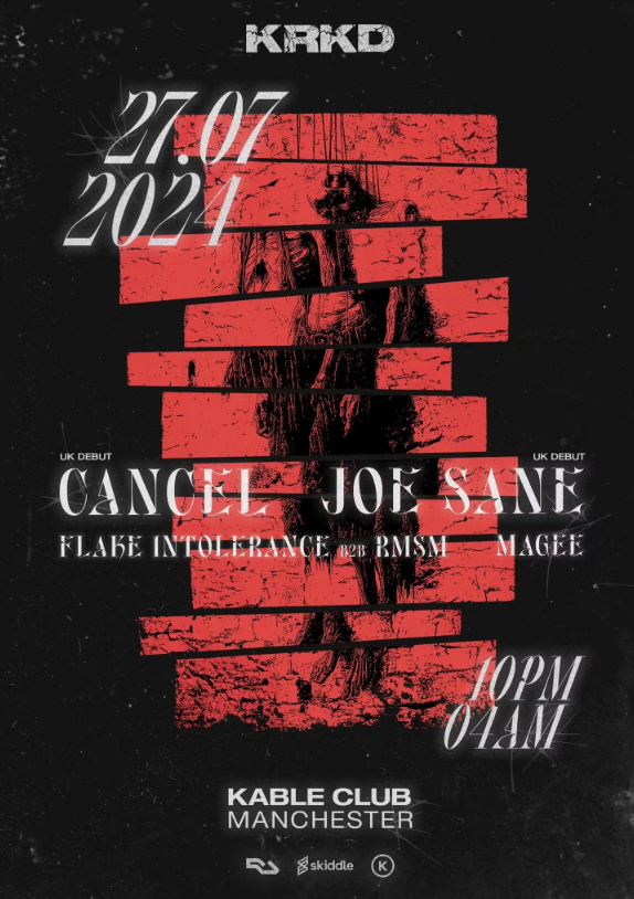 KRKD presents: Cancel & Joe Sane at Kable Club, Manchester