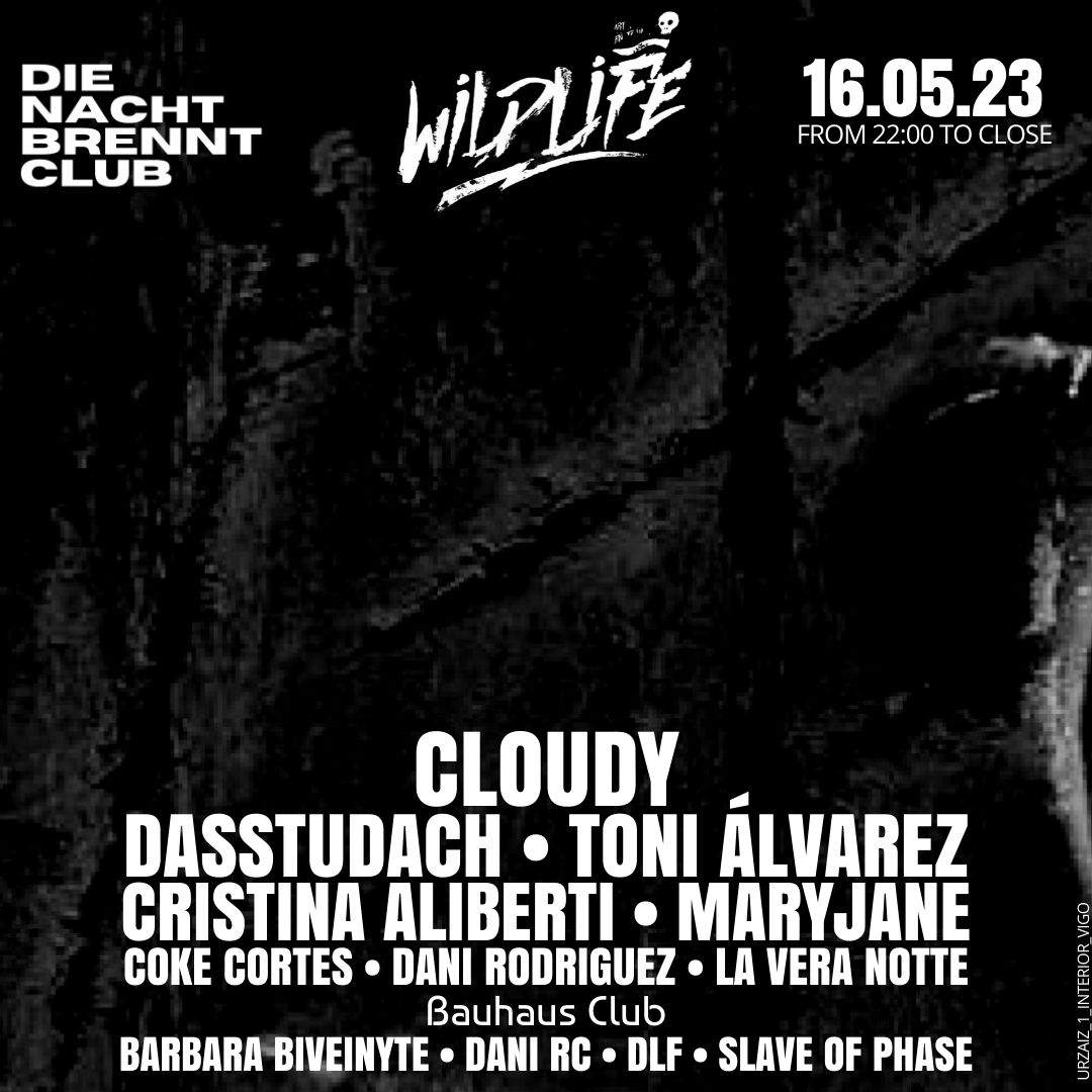 Wildlife x Trax Club Vigo with Cloudy + dasstudach + Toni Álvarez - フライヤー表