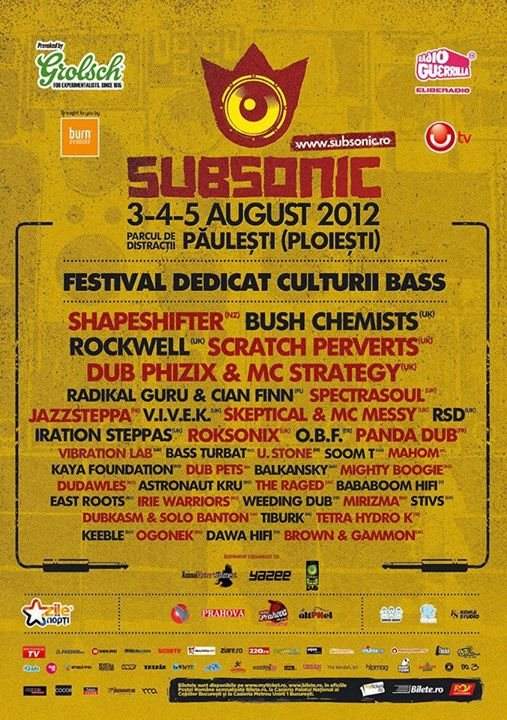 Subsonic 2012 Festival Dedicat Culturii Bass - Página frontal
