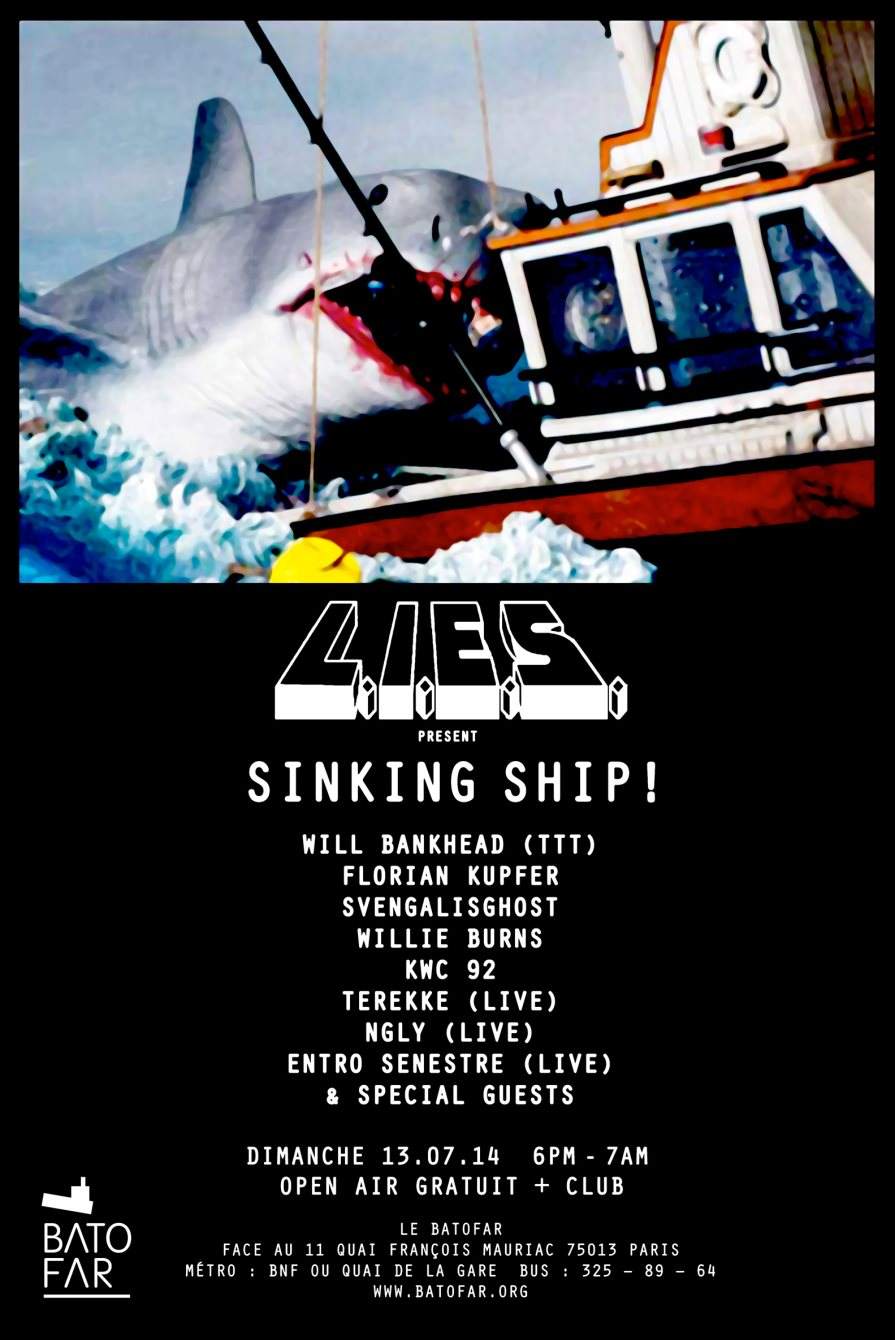 Sinking Ship ! L.I.E.S Records Open Air & Club - Página frontal