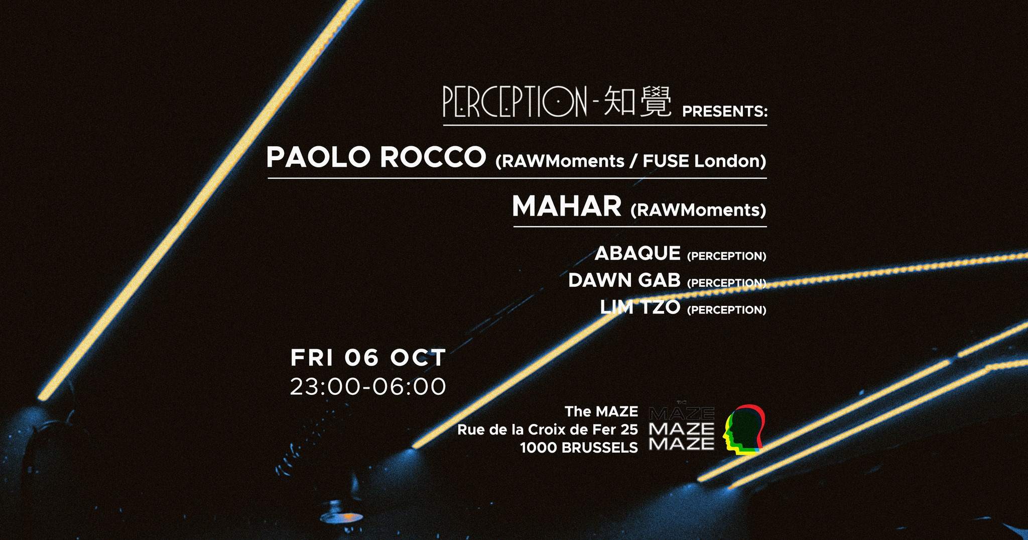 Perception - 知覺 invites Paolo Rocco • The MAZE - フライヤー表