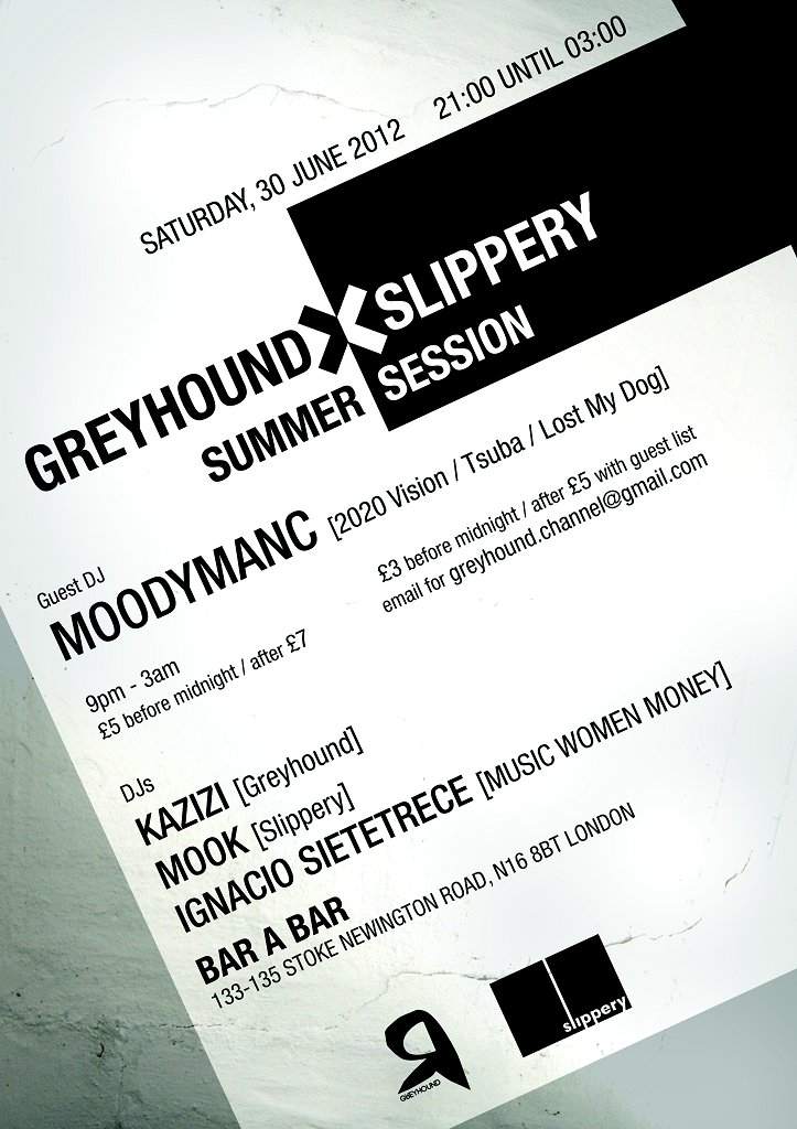 Greyhound Slippery Summer Session with Moodymanc - Página frontal