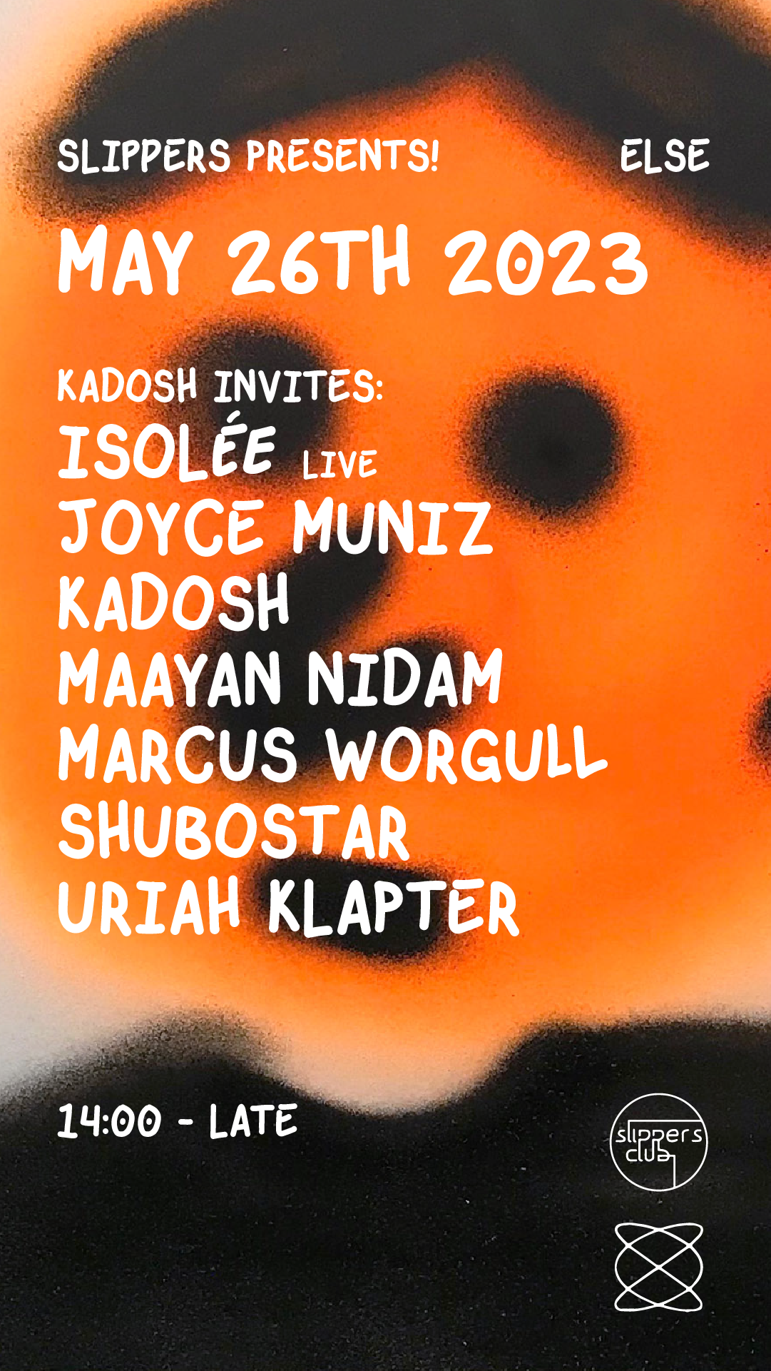 Slippers presents - Kadosh Invites: Maayan Nidam, Isolée live, Marcus Worgull - フライヤー裏