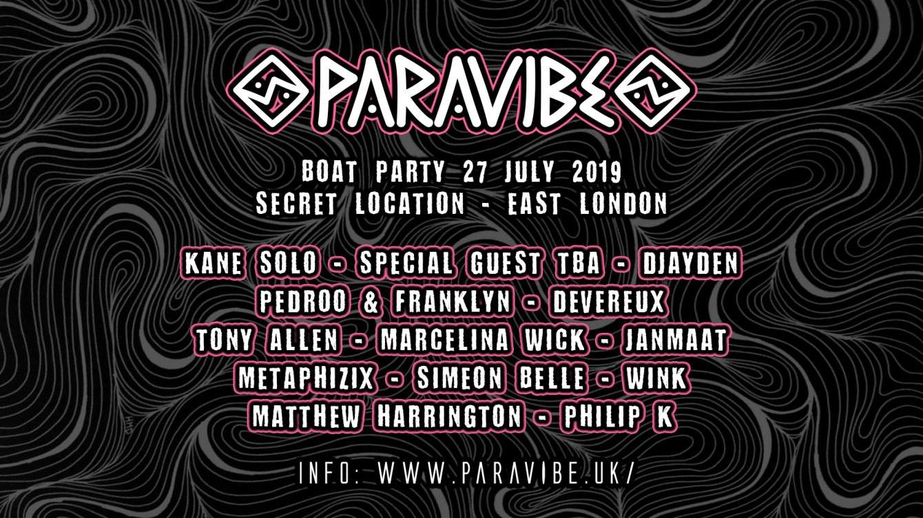 PARAVIBE - East End Boat Party with Kane Solo & Friends - フライヤー裏