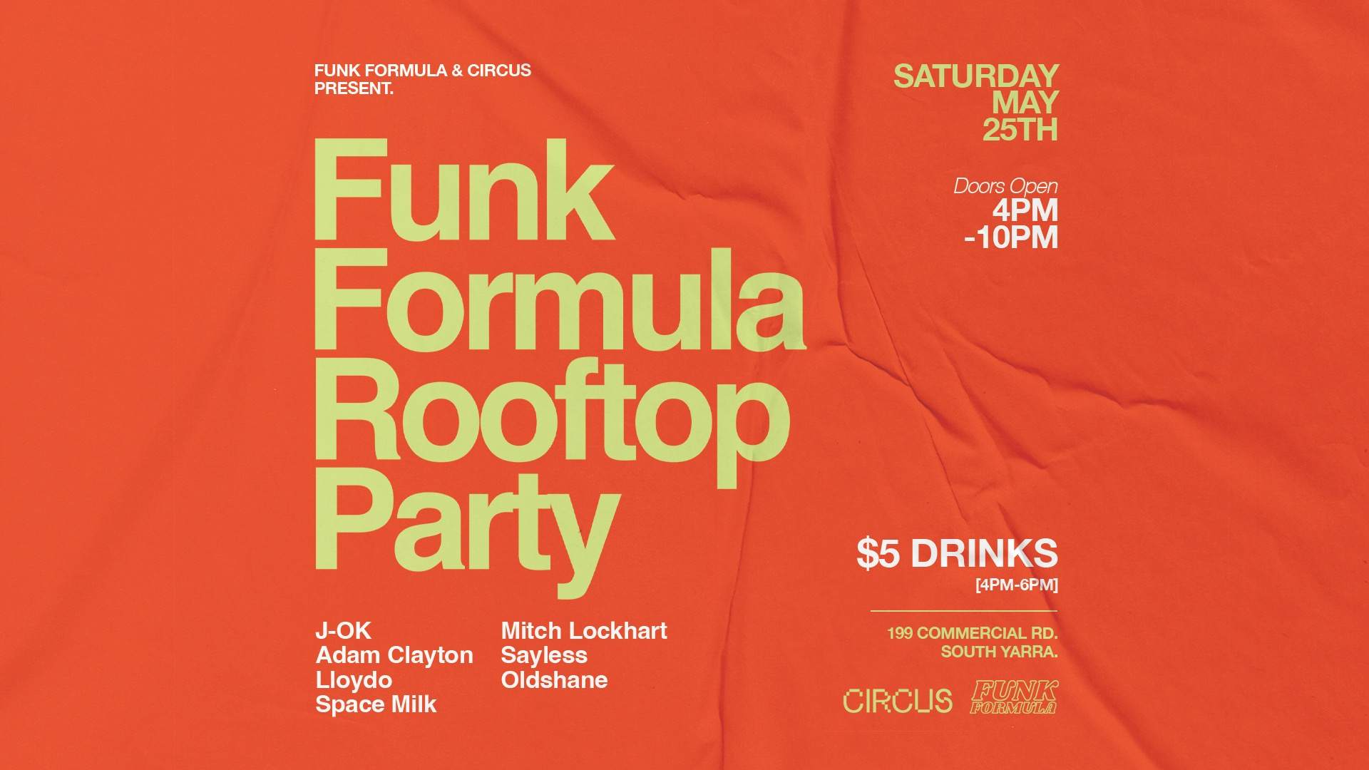 Funk Formula Rooftop Day Party - Circus - Página frontal