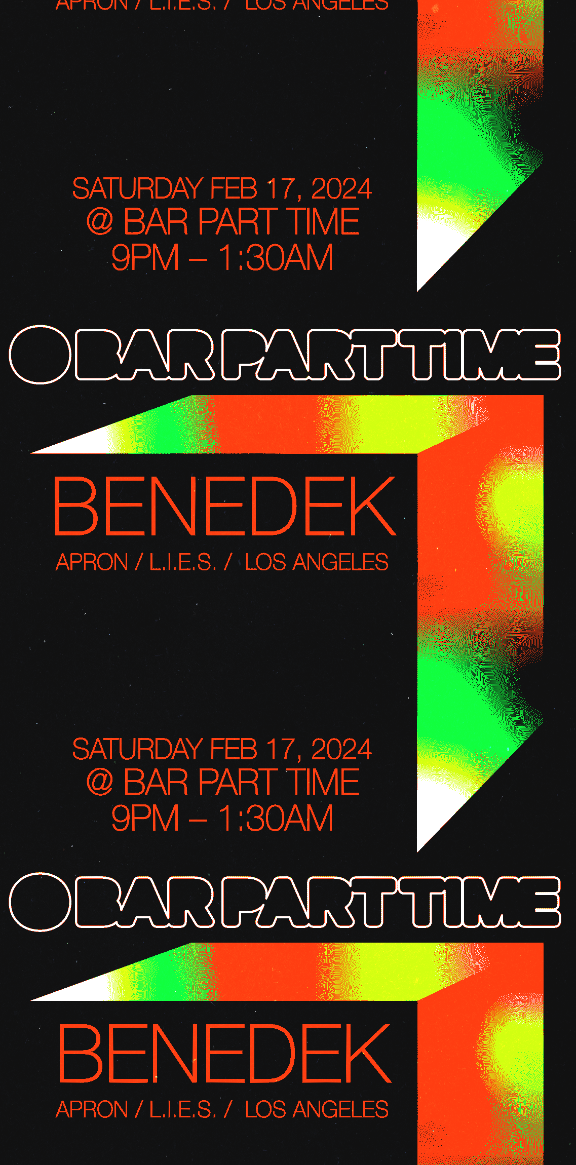Benedek (Apron / L.I.E.S) at B.P.T at Bar Part Time, San Francisco/Oakland