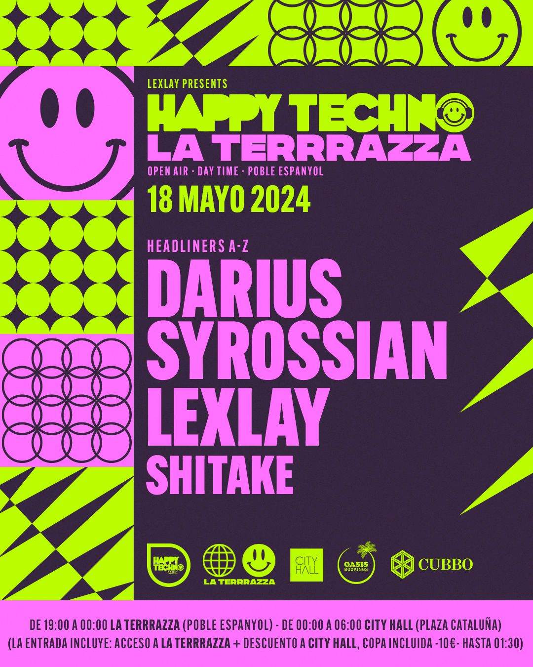 [SOLD OUT]HappyTechno Open Air / Daytime with Darius Syrossian, Lexlay  - フライヤー裏