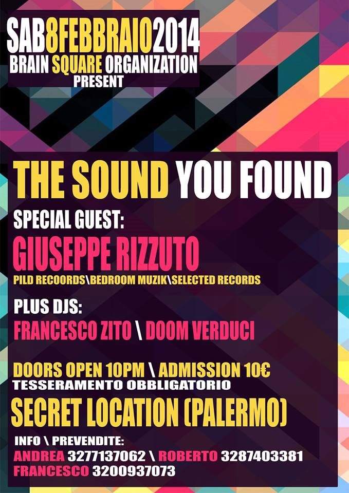 Brain Square Pres. The Sound You Found Guest Giuseppe Rizzuto - Página frontal